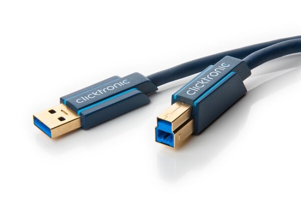 Clicktronic Casual USB 3.0 Hochgeschwindigkeits Kabel Steckerkombi A/B, 0,5 m