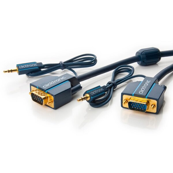 Clicktronic Casual Kombi Monitor- Stereo-Audiokabel VGA Audioverbindung 2 m