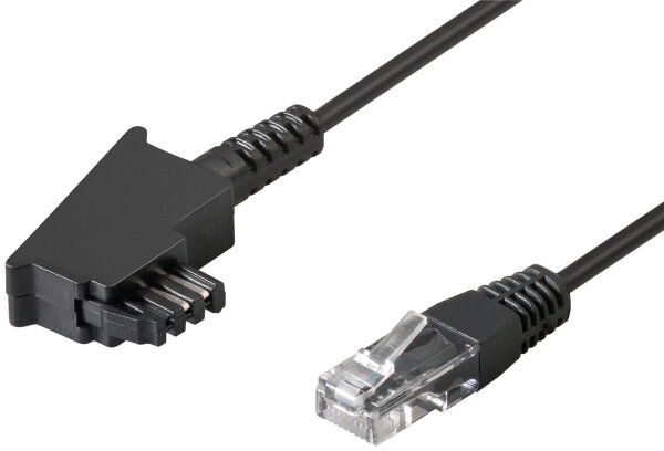 TAE Anschlu&szlig;kabel DSL / VDSLTAE-F Stecker &gt; Westernstecker 8P2C schwarz 3m