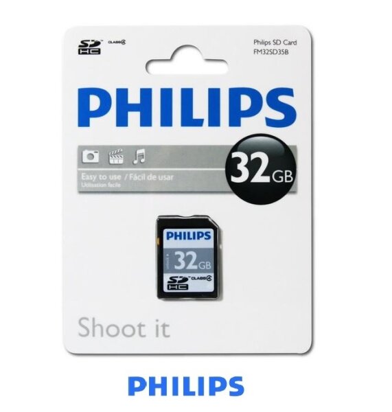 Philips 32 GB SD Card Class 4 SDHC Speicher Karte