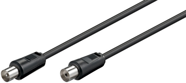 Koaxial Anschluss Kabel  Koaxialstecker zu Koaxialkupplung 1,5 m, Schwarz