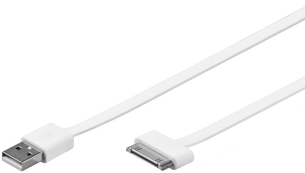 USB Datenkabel f&uuml;r Apple iPod, iPhone 3G/-3Gs/-4/-4s 1 m, weiss