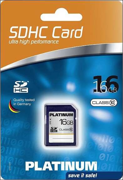 Platinum 16 GB  SDHC Karte Class 10 133 x High Speed