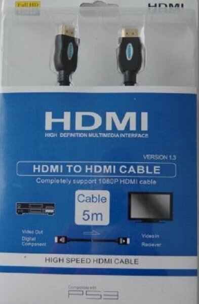 HDMI Kabel SY-HD-A04 1.3 HIGH SPEED 3D 1080p Full-HD TV PC Konsole 5M Vergoldet