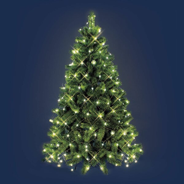 Weihnachtsbaum Lichternetz 288 warmwei&szlig;e Lampen, 8 programme, weisses Kabel