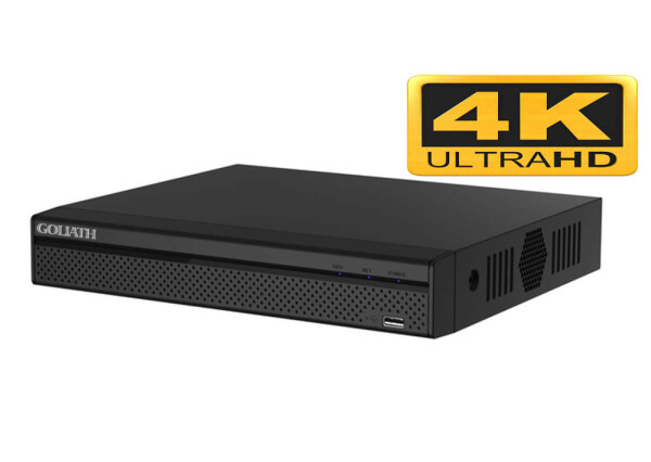 GOLIATH 4 Kanal Tribrid H.264+ DVR Rekorder, HDCVI / IP/ Analog, 4MP ULTRA Serie