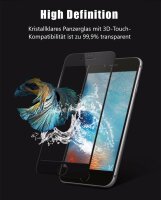 VONUO Panzer-Folie Apple iPhone 7/8 Gorilla Glas 9H Displayschutz SCHWARZ BULK